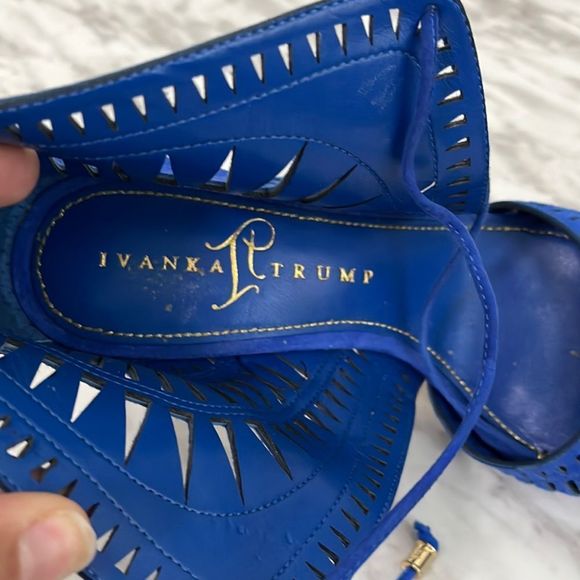 Ivanka Trump Blue Laser-cut Heels - Picture 4 of 13